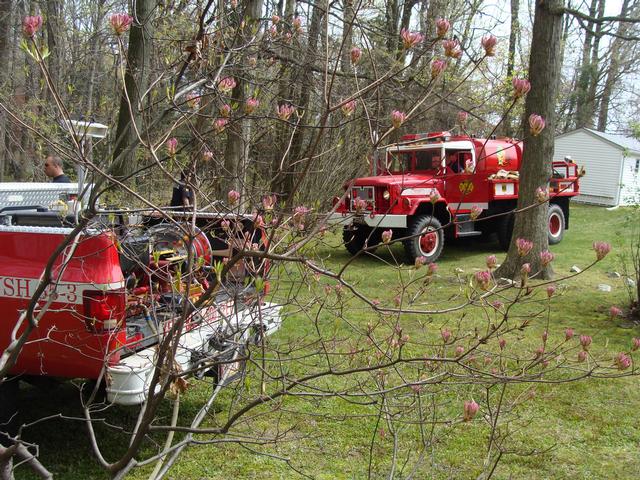 Brush 35-2 & 3 working brush fire on South Sandy Hill Rd on April 24, 2012